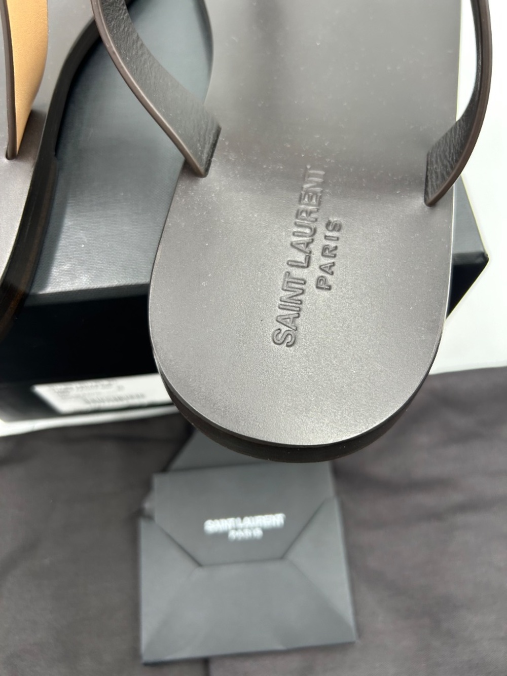 Men’s Saint Laurent Cassandre Leather Sandals . Size 45/12 US. - Picture 9 of 9